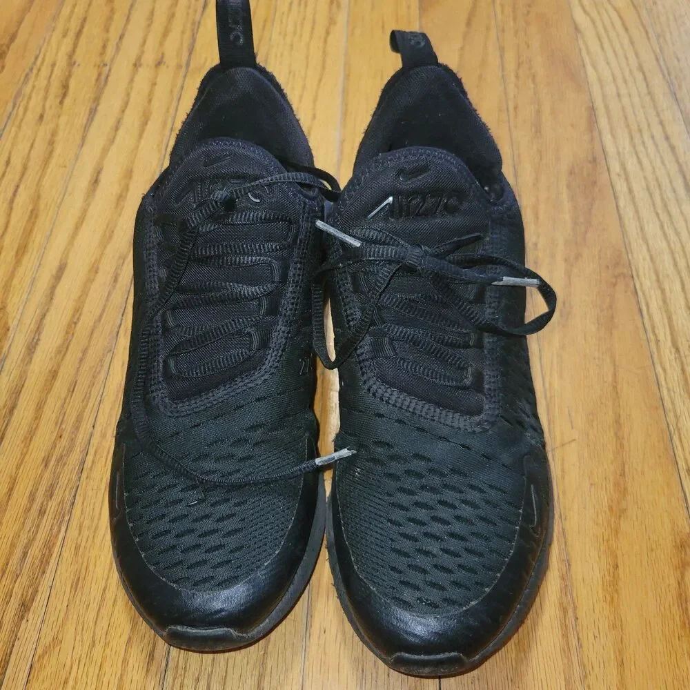 Nike Air Max 270 Size 6.5 YOUTH Womans 8 Sneaker Tripple Black Running Shoes